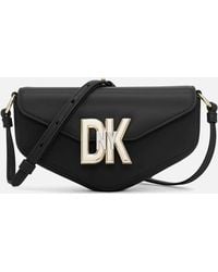 DKNY - Downtown Logo Leather Crossbody Bag - Lyst
