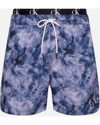 Calvin Klein Double Waistband Shell Swimming Shorts - Blau