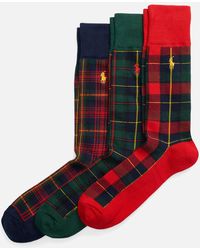 Polo Ralph Lauren - Three-pack Giftbox 6 Jacquard Bear Cotton-blend Crew Socks - Lyst
