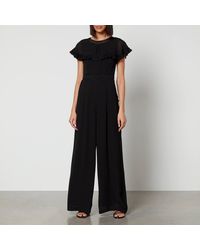 Ted Baker - Olivvee Ruffle-trimmed Crepe Jumpsuit - Lyst