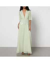 Hope & Ivy - Orlagh Embellished Chiffon Maxi Dress - Lyst