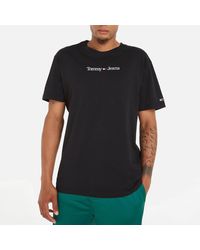 Tommy Hilfiger - Classic Linear Logo-embroidered Cotton T-shirt - Lyst