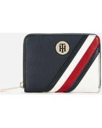 Tommy Hilfiger Th Core Compact Zip Around Wallet Portefeuille Omphalodes Bleu Nouveau