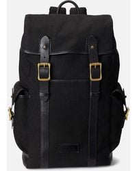 Polo Ralph Lauren - Medium Canvas & Leather Flap Backpack - Lyst