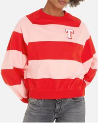 Tommy Hilfiger - Striped Two-tone Cotton Sweatshirt - Lyst