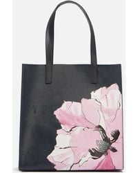 Ted Baker - Milicon Floral-print Faux Leather Large Icon Bag - Lyst