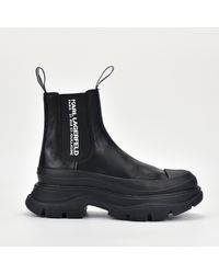 Karl Lagerfeld Rubber Aventur Boots in Black | Lyst