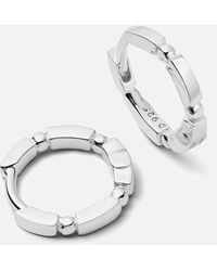 Daisy London - Stacked Sterling Silver Huggie Hoop Earrings - Lyst