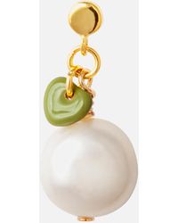 Lulu - Topping Gold-plated, Pearl And Enamel Earring - Lyst