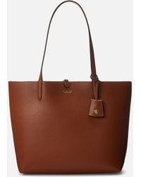 Ralph Lauren - Pebble-grain Faux Leather Reversible Tote Bag - Lyst