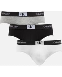 Calvin Klein - Three-pack Stretch-jersey Hip Briefs - Lyst