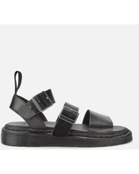 Dr. Martens Olson Zipped Leather Strap Sandals in White - Lyst