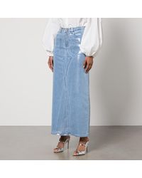 Amy Lynn - Mimi Coated Denim Maxi Skirt - Lyst