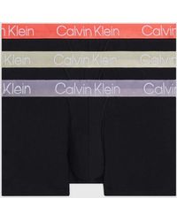 Calvin Klein - 3 Pack Cotton-Blend Boxer Trunks - Lyst