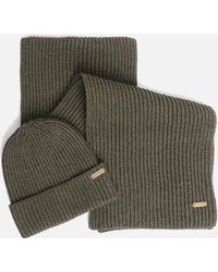 Barbour - Estoril Ribbed-knit Beanie And Scarf Set - Lyst
