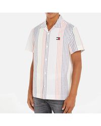 Tommy Hilfiger - Classic Striped Cotton and Linen-Blend Shirt - Lyst