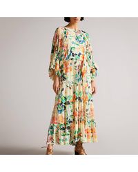 Ted Baker - Kiyrie Floral Print Chiffon Dress - Lyst