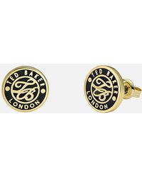 Ted Baker - Monlia Monogram Gold-plated Button Earrings - Lyst