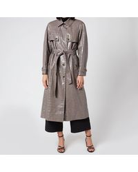 Whistles Croc Belted Trench Coat - Gray