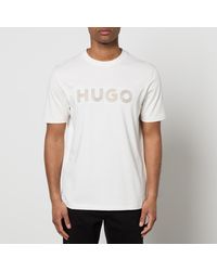 HUGO - Drochet Cotton T-shirt - Lyst