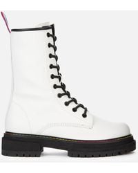 Kurt Geiger Birdie Leather Lace Up Boots - White