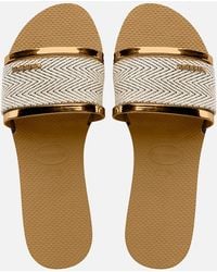 Havaianas - Trancoso Woven Rubber Slide Sandals - Lyst
