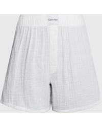Calvin Klein - Textured Cotton Boxer Shorts - Lyst