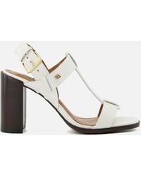 Dune - Jacie T-bar Block-heel Leather Sandals - Lyst