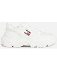 Tommy Hilfiger - Leather And Mesh Running-style Trainers - Lyst