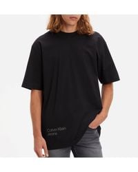 Calvin Klein - Blurred Coloured Address Cotton T-shirt - Lyst