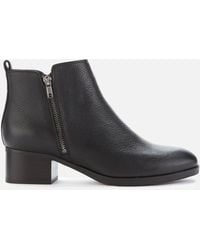 clarks quilted leather black ankle boot