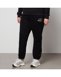 Calvin Klein - Plus Cotton-jersey Jogging Bottoms - Lyst