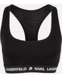 Karl Lagerfeld Logo Bralette - Black