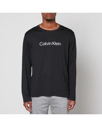 Calvin Klein Logo-print Cotton-blend Top - Black