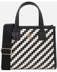 Tommy Hilfiger - Th City Woven Faux Leather Tote Bag - Lyst