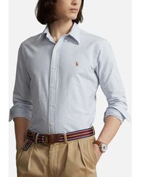 Polo Ralph Lauren - Classic Pinstriped Oxford Cotton Long Sleeve Shirt - Lyst