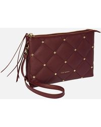 Ted Baker - Parrker Quilted Mini Leather Cross-body Bag - Lyst