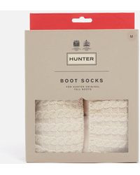 HUNTER - Cable Knit And Fleece Tall Boot Socks - Lyst