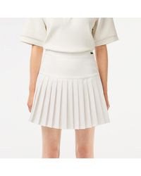 Lacoste - Pleated Twill Mini Skirt - Lyst