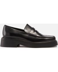Vagabond Shoemakers Eyra Square Toe Leather Loafers - Black