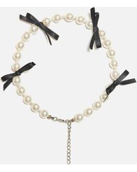 Sister Jane - Dasha Faux Pearl Bow Necklace - Lyst