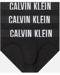Calvin Klein - Intense Power Stretch Cotton-blend 3-pack Hip Briefs - Lyst