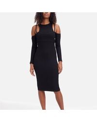 Calvin Klein - Double-layer Ribbed-jersey Dress - Lyst