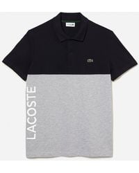 Lacoste - Seasonal Colour Block Cotton-Piqué Polo Shirt - Lyst