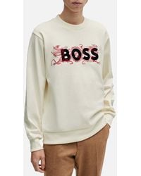 BOSS - Soleri Lunar New Year Cotton-jersey Sweatshirt - Lyst