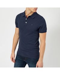 Tommy Hilfiger Organic Cotton Fine Pique Slim Polo Shirt - Blue