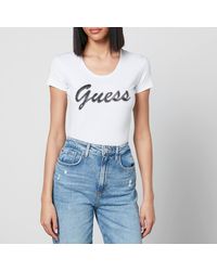 Guess - Adriana Cotton-blend T-shirt - Lyst