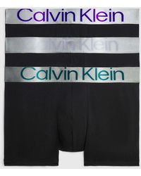 Calvin Klein - 3 Pack Steel Waistband Stretch Cotton Boxer Trunks - Lyst