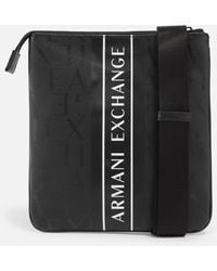 Armani Exchange - Tape Logo Canvas Crossbody Bag - Lyst