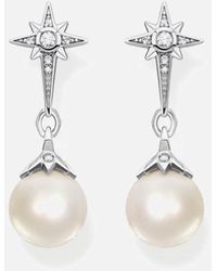 Thomas Sabo Sterling Silver And Freshwater Pearl Earrings - White